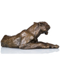 Animal Salvaje De Tamaño Pequeño Hecho A Mano Estatua De Escultura De Bronce De Leopardo Tpal-064